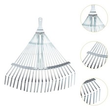 Rastrillo telescópico de hojas de jardín rastrillo de metal para arbusto cama de flores césped patio techo