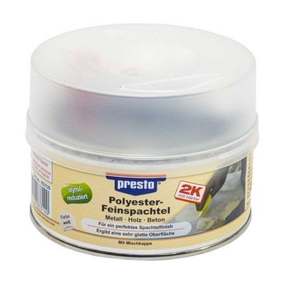 Presto 2K Polyester Feinspachtel 500 g Glättspachtel Hochelatisch mit Härter