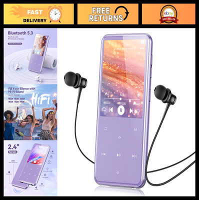 64GB Bluetooth MP3 Player, 2.4'' Music Player with Speaker & FM Radio, Touch Cont