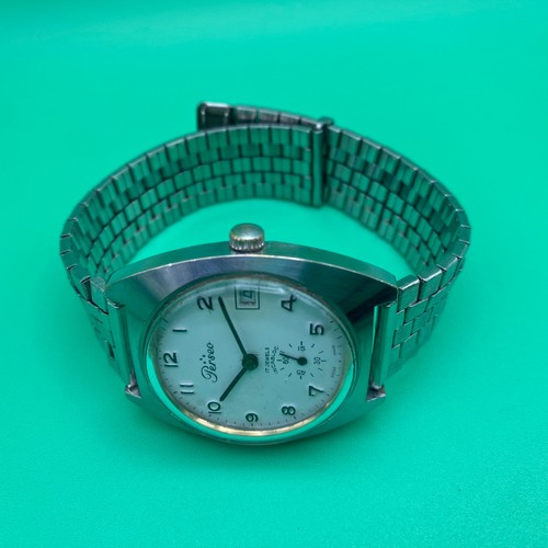 Reloj PERSEO Vintage Años 70 Cuerda Manual Hecho en Hombre Suizo Raro - Imagen 14 de 19