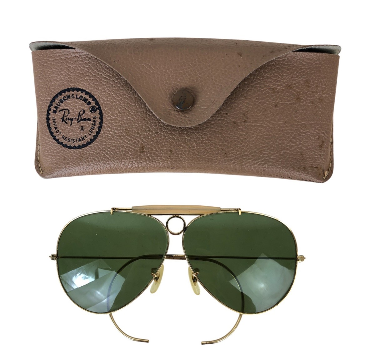 ヴィンテージB&L Ray-Ban Shooter USA製オリジナルケース付き VTG Ray Ban B&L Gold “Shooter” Aviator Sunglasses + Original Case