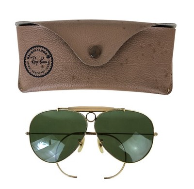 VTG Ray Ban B&L Gold  Shooter  Aviator Sunglasses + Original Case