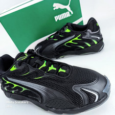 Puma US 10 Men's Black Green Racer Streetwear Retro Inhale Mesh   401560 01  NIB