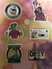 6 Skull Skeleton Graffiti Stickers Car Bumper Skateboard, laptop, Decals - New