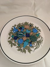 Lenox FALL BOUNTY Temper-Ware 10" Dinner Plate Blue Green Tan Fruit