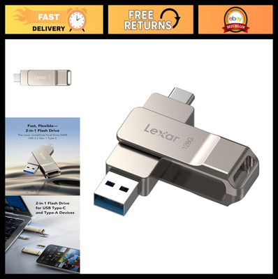 128GB USB-C Flash Drive, Dual USB 3.2 Gen 1, Metal Swivel Design, Thumb Drive