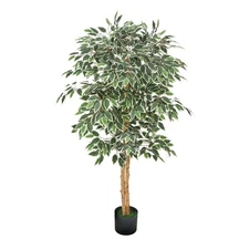 Uimoso Artificial Ficus Tree 5ft Tall Faux Silk Plant Potted Indoor Home Decor