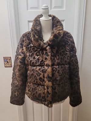 MIDAS 00s midas fur leopard puffer vest jilet coating leopard fur 