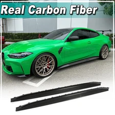 For BMW G82 G83 M4 2021-2025 REAL Carbon Fiber Side Skirt Extension Lip Spoiler