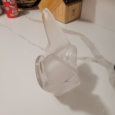 LALIQUE LARGE ENTWINED DOVES SYLVIE LOVE BIRDS FROSTED ART GLASS CONTAINER VASE