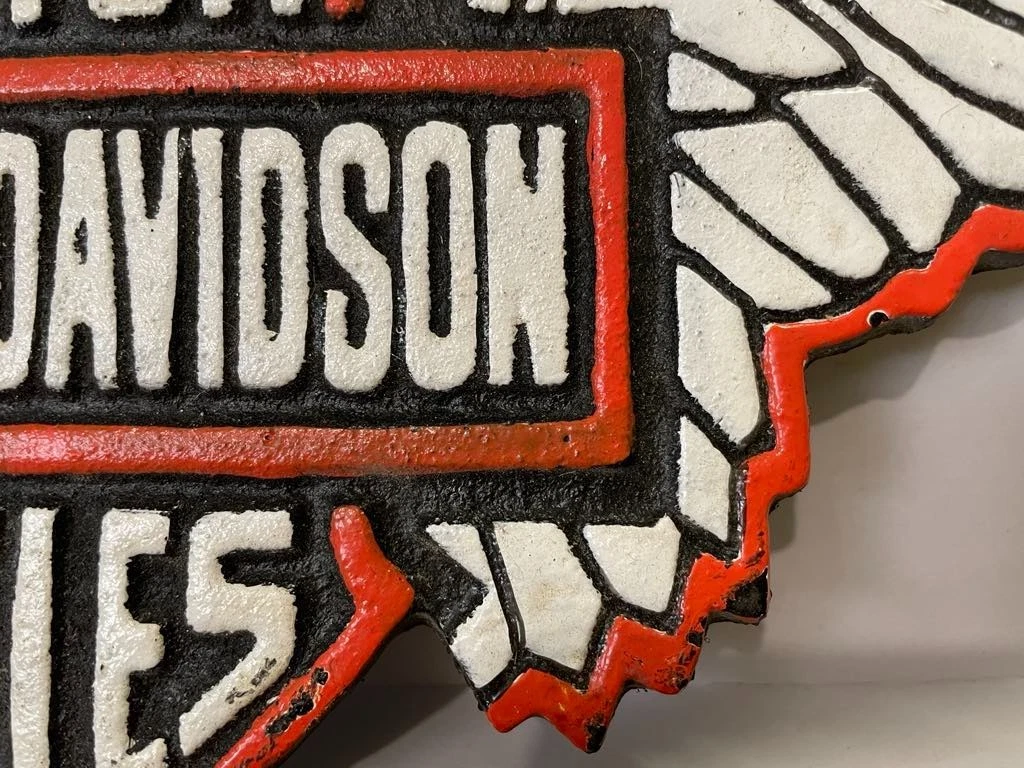 New Cast Iron Non Original Harley-Davidson "Wings" Sign