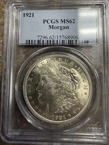 1921 Morgan Dollar $1 Silver Coin PCGS MS62 Philadelphia