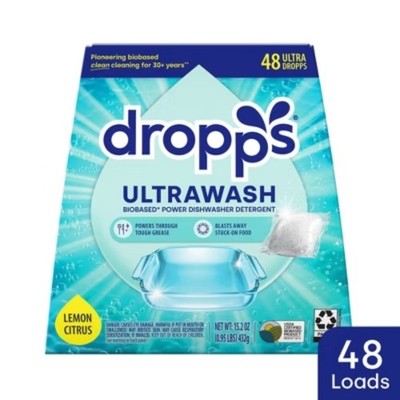 Dropps Dish UltraWash Biobased Detergent Pods - Lemon Citrus - 15.2oz/48ct