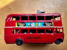 Vintage Triang Minic Toys 7" Red Double Decker Transport Bus with key