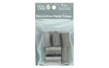 Solid Oak Antiqued Coppery Metal Tubes Lg 6pc