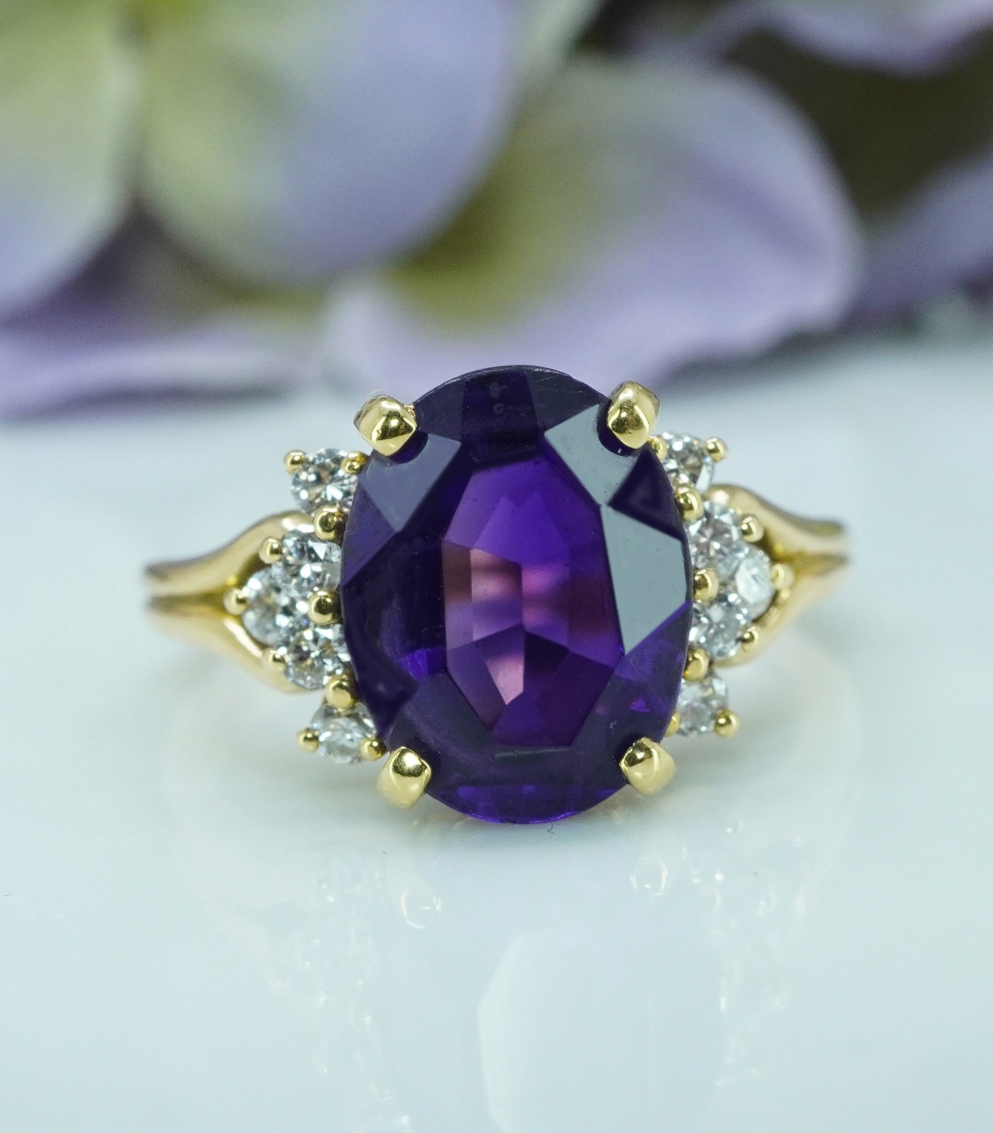 Designer Kurt Wayne African Amethyst Diamond Ring… - image 1