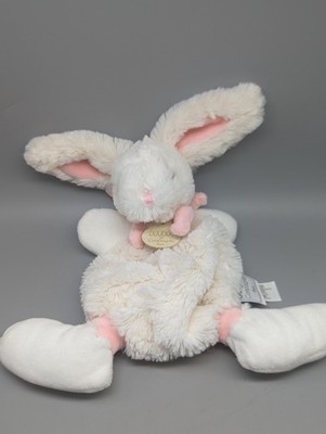 Doudou et Compagnie Paris France Bunny Lovey Pink Plush 11'' Pink Bow Baby