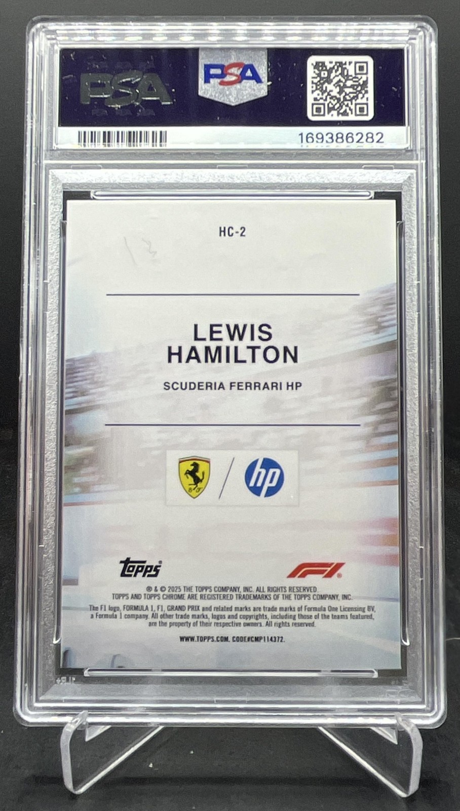2025 Topps Chrome Formula 1 F1 Lewis Hamilton Helmet Collection PSA 9 #HC-2 (D) view 2
