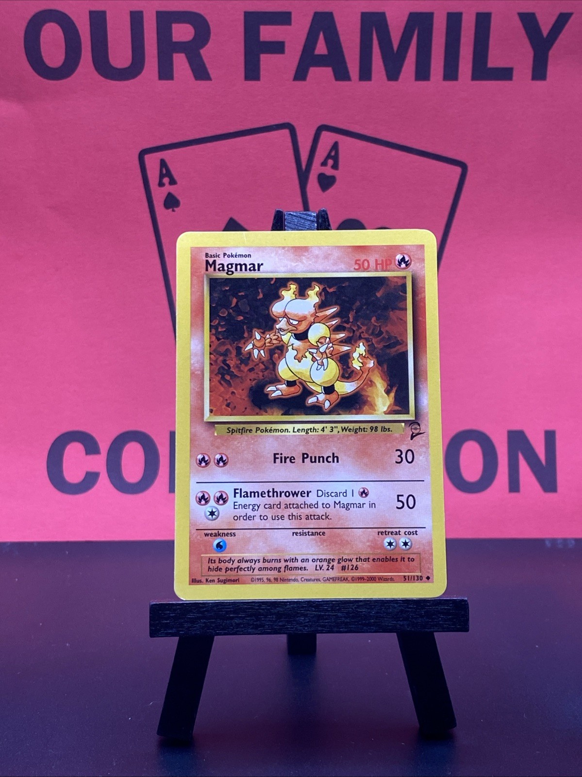 Magmar 51/130 Base Set 2 WOTC Pokemon TCG Regular Uncommon 1999 LP