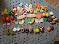 Huge Lot Pretend Play Food Subs, Condiments, Donuts Fruits 62 pieces