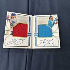 2020 Panini National Treasure Dual Auto Book Bo Bichette/Isan Diaz /99 READ DESC