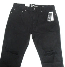 Target Original Use Men's Jeans Slim Taper Stretch Denim BLACK  NEW Distressed