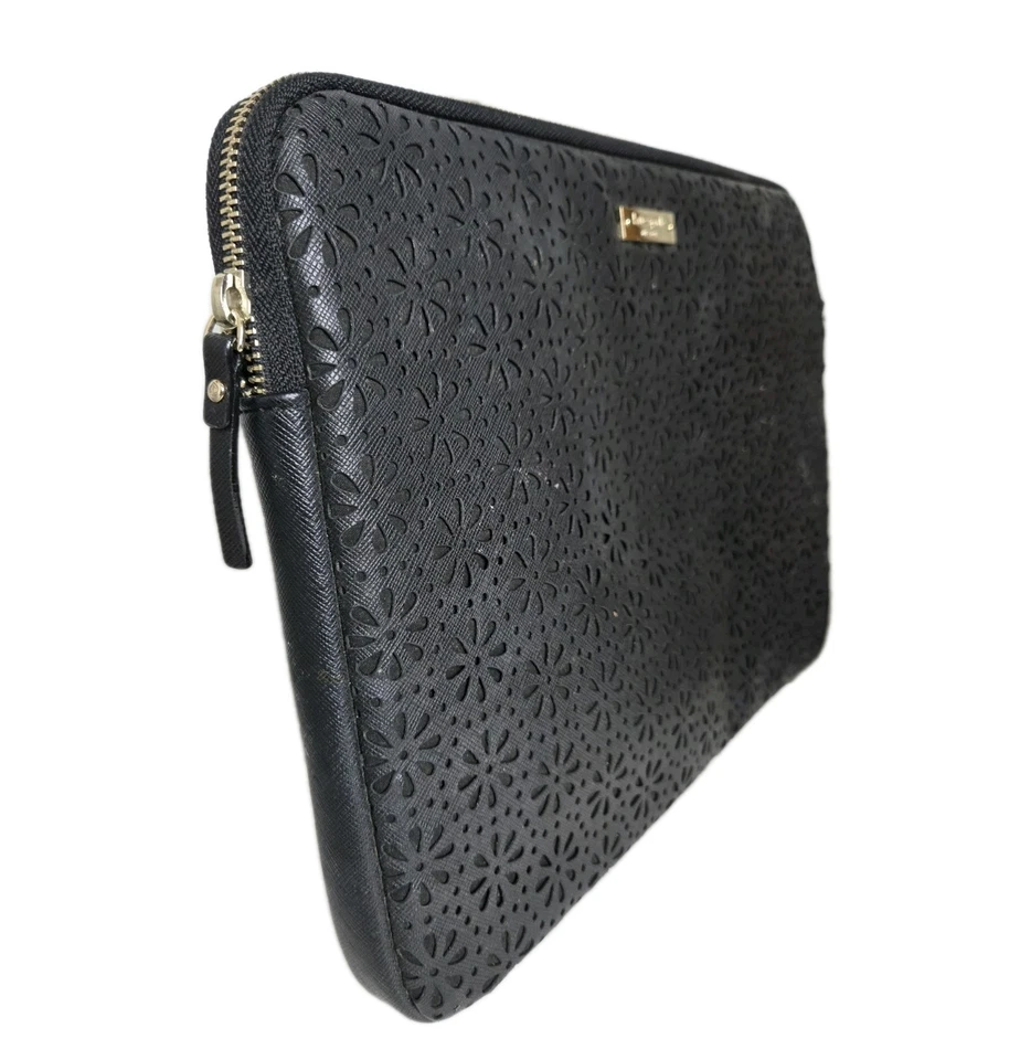 Kate Spade New York Perforated Daisy Cut Out Tablet Sleeve Case 13" Black - Image 3 of 4