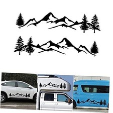 2Pcs Reflective Car Sticker Kit, Mountain Decal Tree Forest Vinyl Graphic for