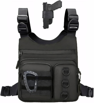 Outdoor Sports Chest Bag for Men Women, Large Capacity Running Vest Rig with Wat