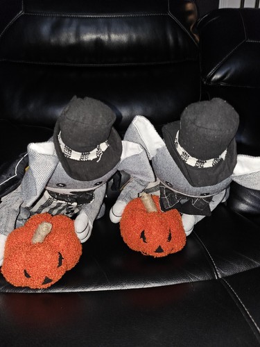 2-Vintage Plüsch Candy Corn Lane 30 Zoll Halloween Hund Fledermaus hält einen Kürbis Neu mit Etikett - Bild 8 von 13