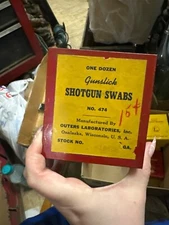 One dozen gunslick shotgun swabs empty tin onalaska wisconsin outers