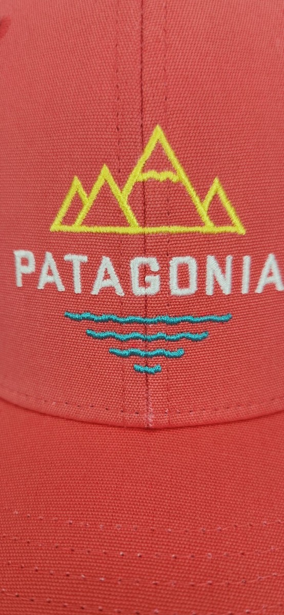 Patagonia Snapback Trucker Hat Mountains Ocean Waves Pink  display picture 1