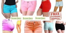 I&P WAX JEANS Juniors womens butt lift Solid Color Casual Stretchy Cotton Shorts