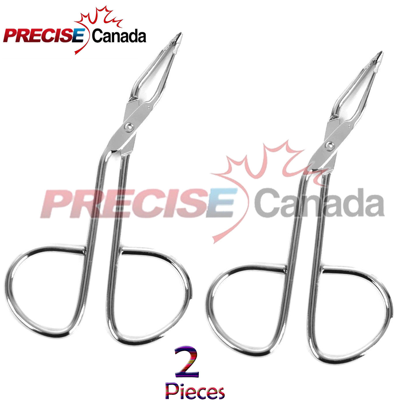 2 Pcs Pro Steel Eyebrow Trimmer Tweezer Clipper Scissor Hair Removal Grooming