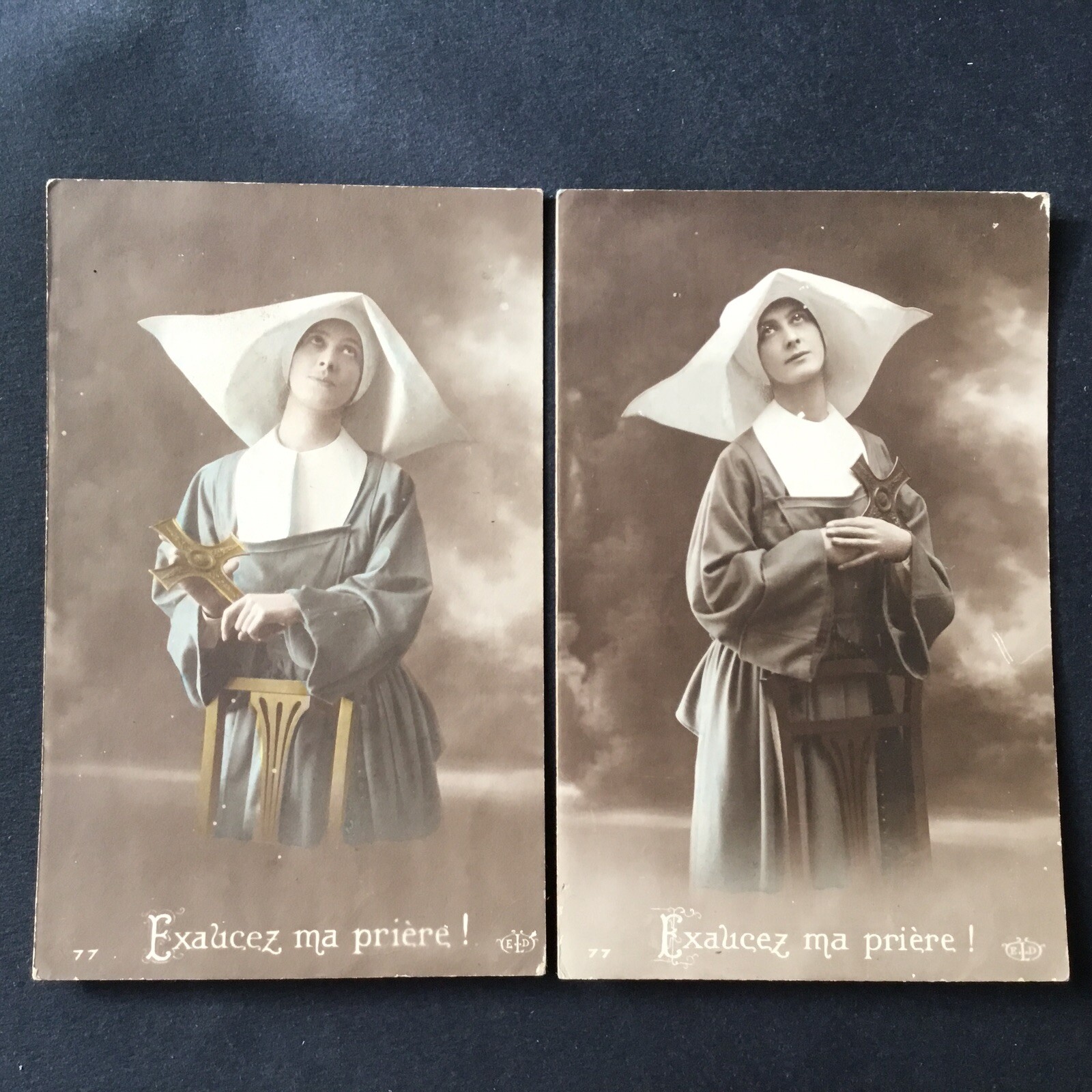 2 CPA Monja Cornette Hermana 1916 Postales Religiosas