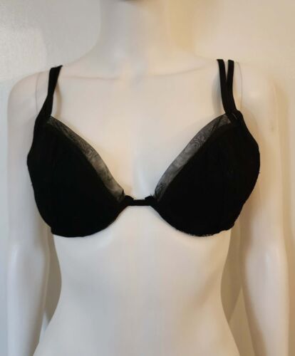 Vintage 1980s See Through Teddy /body Black Lace, Padded Bra See
