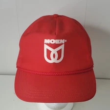 VTG Moen Logo Company Trucker Hat Snapback Baseball Cap Faucet Rope Plumbing USA