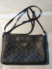 Coach Canvas Clutch Pouch + Strap