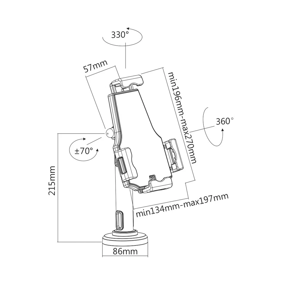 Anti-Theft Desktop Wall Mount Stand Kiosk POS iPad 7/8 Air Mini Pro 10.5 Tablet - Image 3 of 4