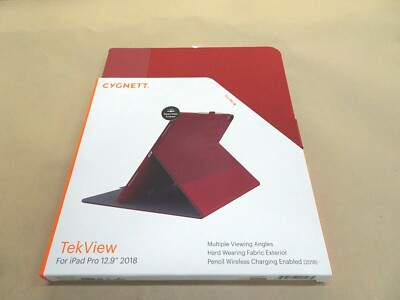 CYGNETT TEKVIEW SLIMLINE CASE FOR IPAD PRO 12 9 w APPLE PENCIL HOLDER RED