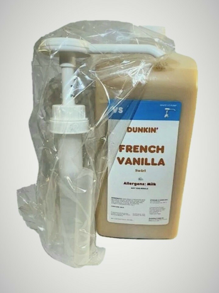 Dunkin’ French Vanilla Swirl Syrup – Baking & Dessert Flavoring, Caffeine Free