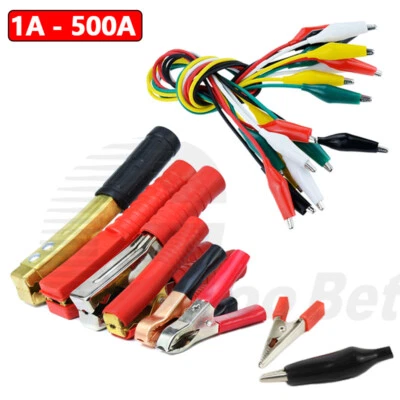 MARKENLOS Isoliert Krokodilklemmen Krokoklemme Prüfklemmen Kabel Batterieklemmen 1A - 500A