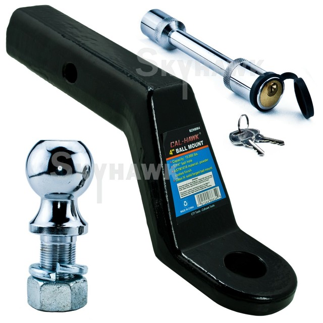 4" Receiver Ball Mount Hitch, 25/16" Trailer Hitch Ball and 5/8" Hitch