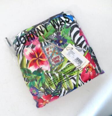 New w/ Bag Johnny Was Aruba Zebra LARGE Beach Blanket 65 x  display picture 1