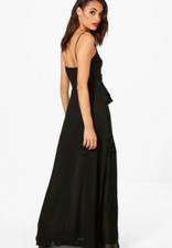 Boohoo Lace Insert Maxi Dress Black S