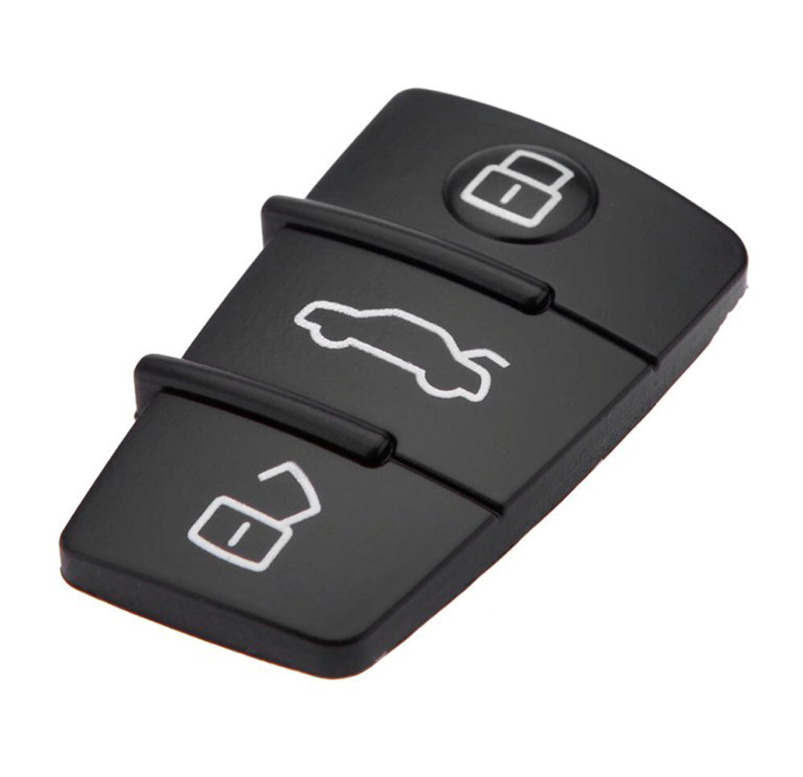 2 Stück Audi Autoschlüssel Tastenfeld - 3 Tasten Silikon Ersatz