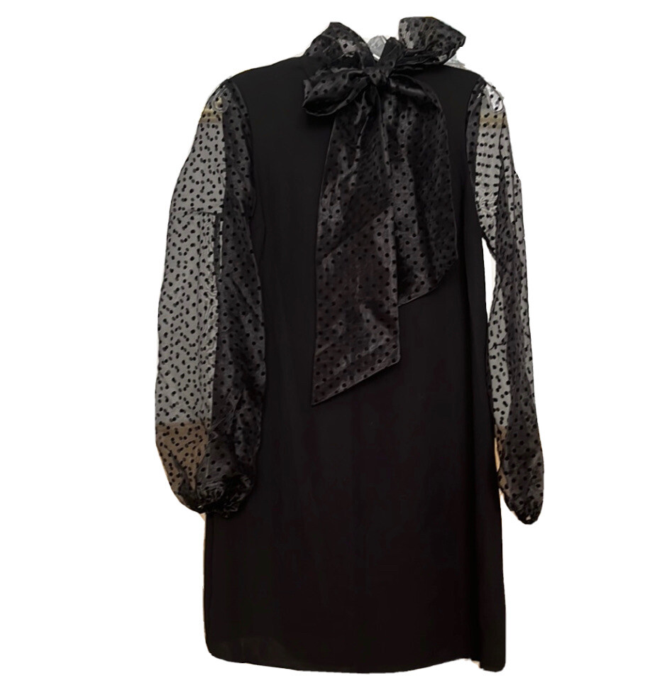 black feather trim mini dress Ebony Mini Dress
