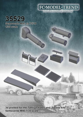 FC Model Trend 35529, Semovente M40 3D Printed Detail Parts, 1/35