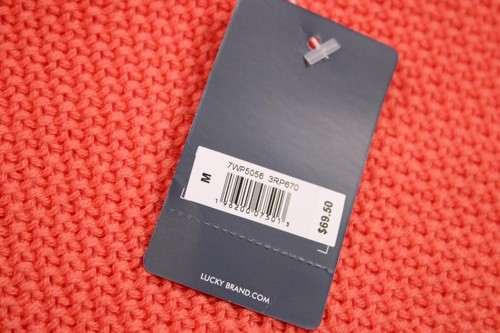 Lucky Brand Womens Sweater Top M Pullover V Neck Long Sleeve Oversize Salmon NEW - Picture 7 of 7