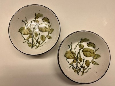 Midwinter Stonehenge GREEN LEAVES 2x Müslischale, Salatschale ca. 16cm Ø
